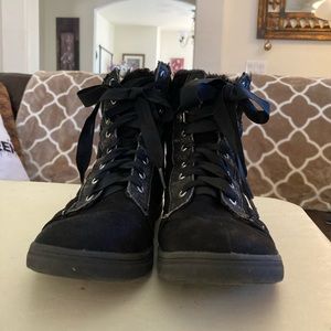 Sparkly black high tops by Justice! Size 7 (Big Girls)